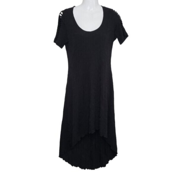 Joseph Ribkoff Black Hi Low Dress - Picture 1 of 14